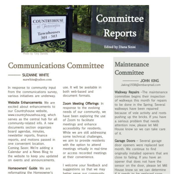 Thumbnail image of March Committee Reports document