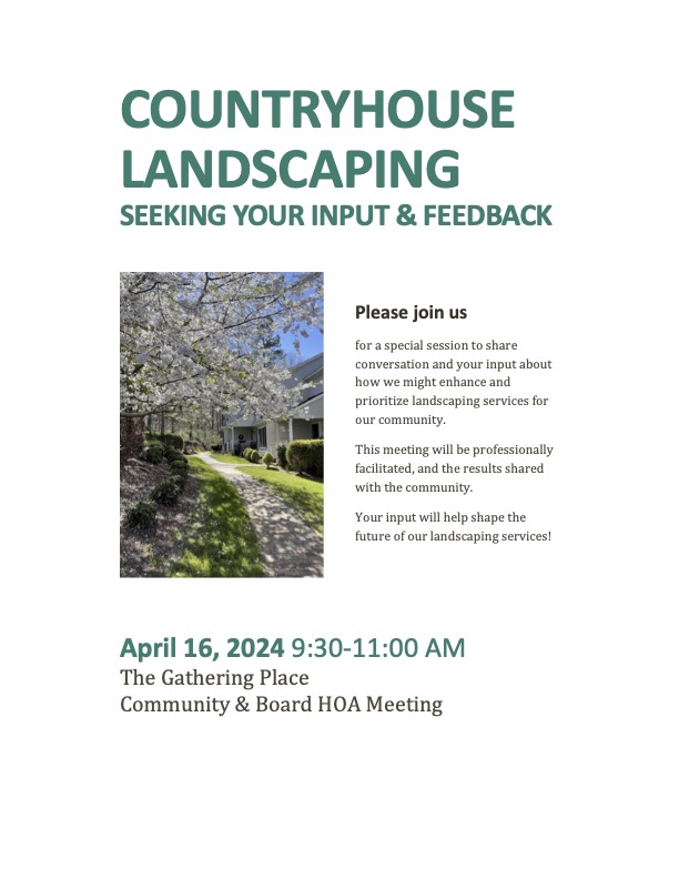 Flyer for Landscaping Input Session